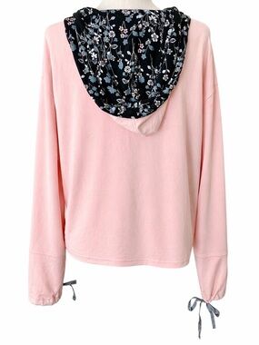 Vera Bradley Haven Pink French Terry Pullover Lounge with Floral Hoodie Large